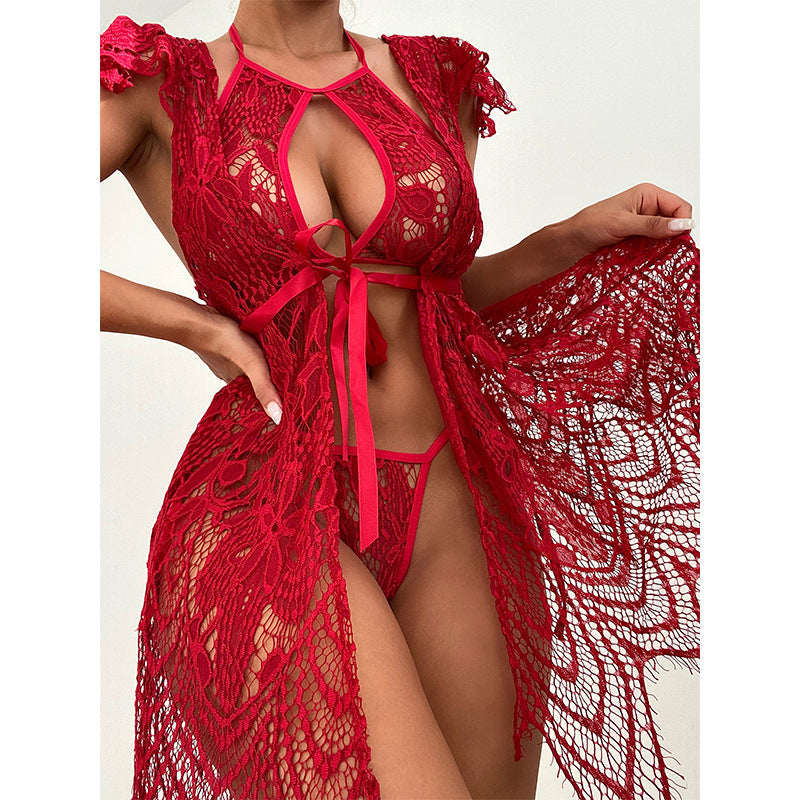 Lace Lingerie Erotic Female in Red