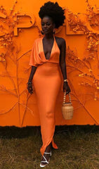 BANDAGE MAXI DRESS IN ORANGE