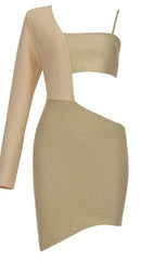 BANDAGE MINI DRESS IN BEIGE