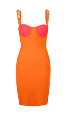 BANDAGE MINI DRESS IN ORANGE