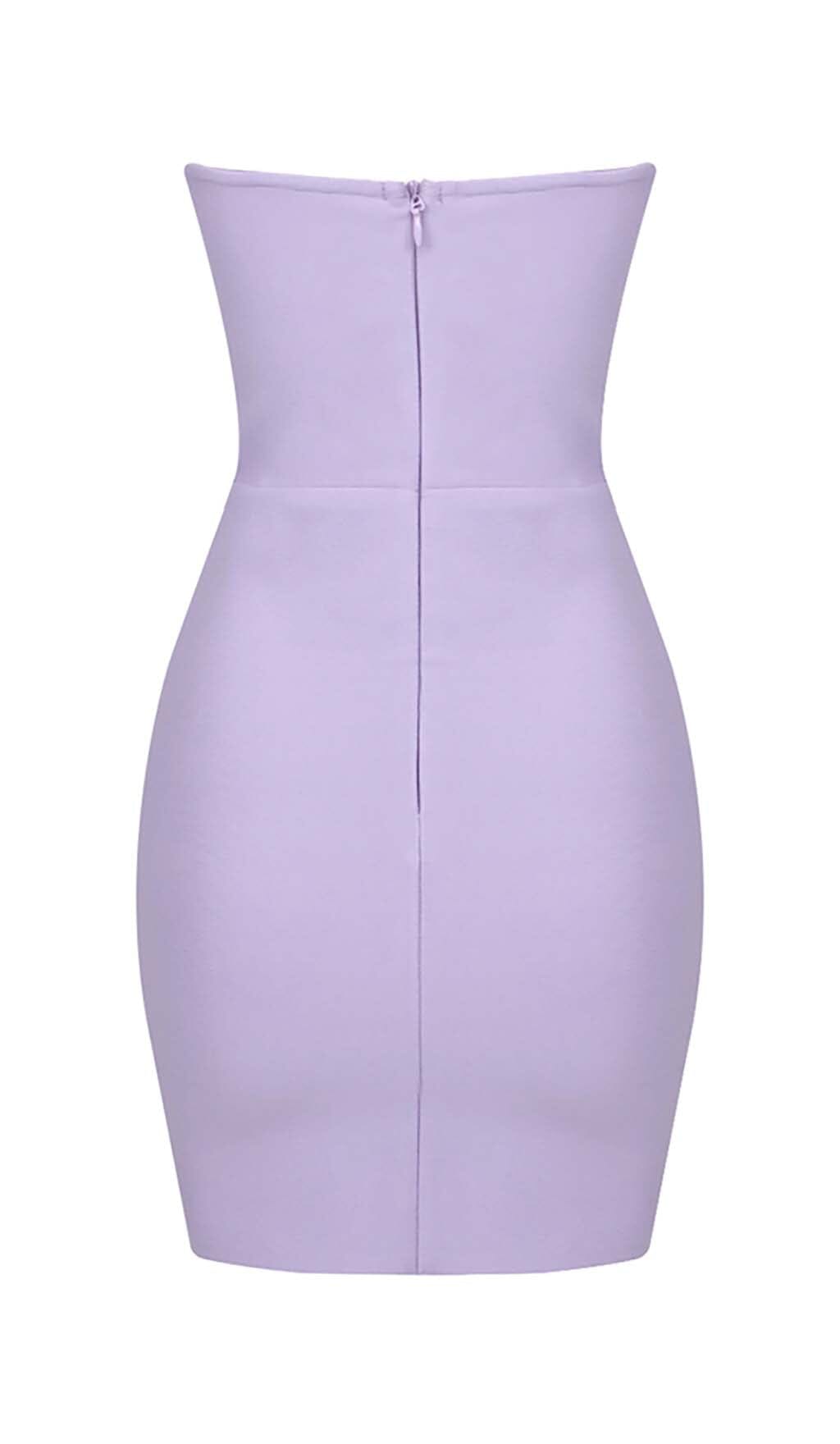 BANDEAU BANDAGE MINI DRESS IN LILAC