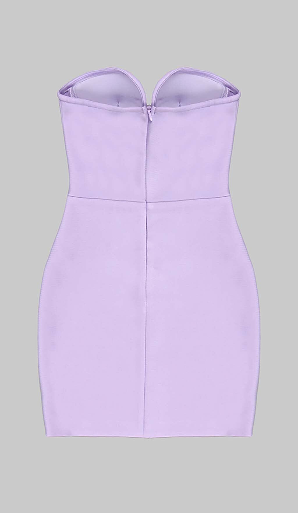 BANDEAU BANDAGE MINI DRESS IN LILAC