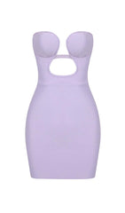 BANDEAU BANDAGE MINI DRESS IN LILAC