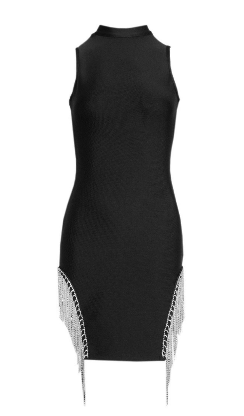 BLACK CRYSTAL TRIM DRESS