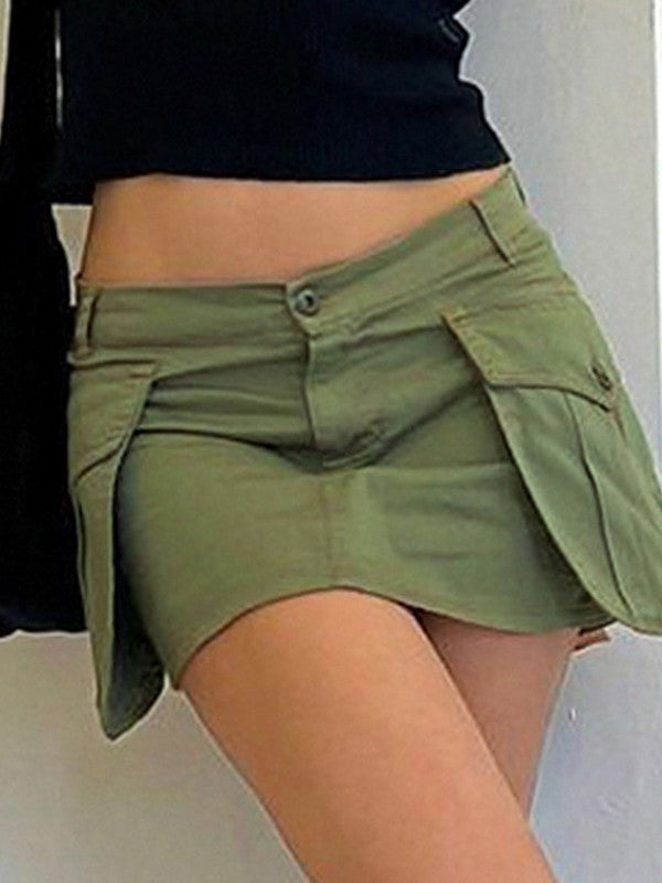 Size Friendly Pocket Cargo Mini Skirt