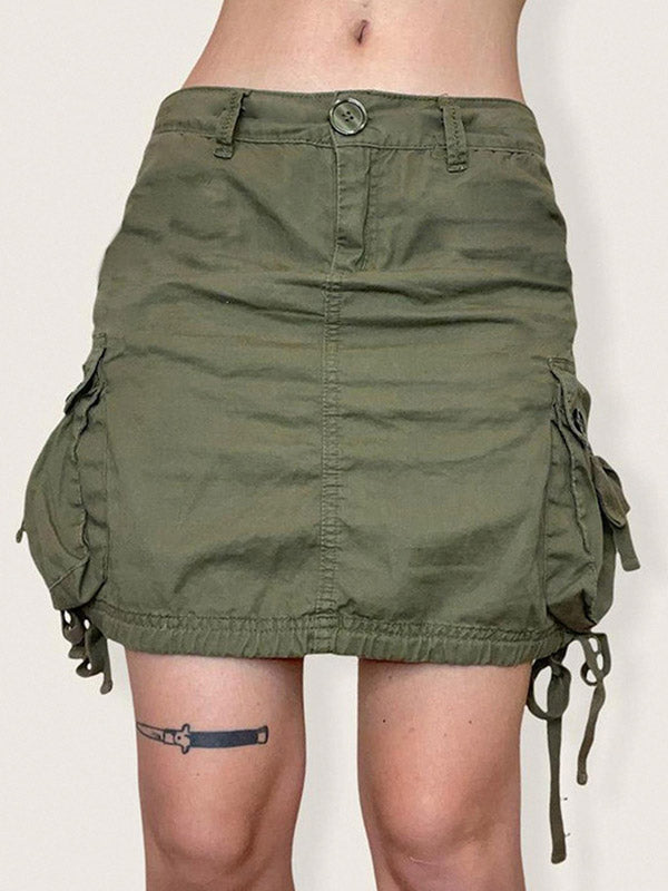 Size Friendly Pocket Cargo Mini Skirt