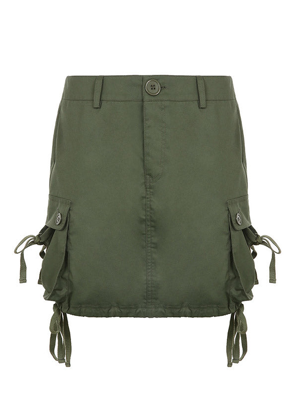 Size Friendly Pocket Cargo Mini Skirt