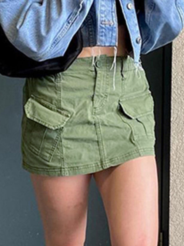 Cargo Pocket Micro Mini Skirt