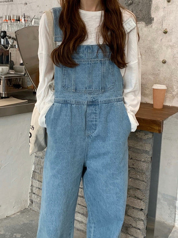 Classic Straight Leg Denim Overall