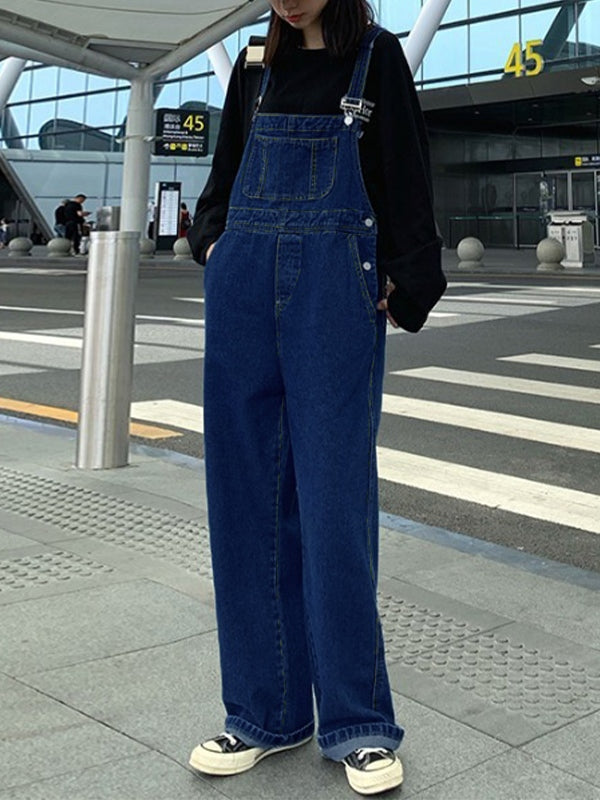 Classic Straight Leg Denim Overall