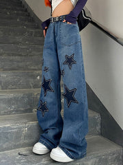 Star Patch Baggy Boyfriend Jeans