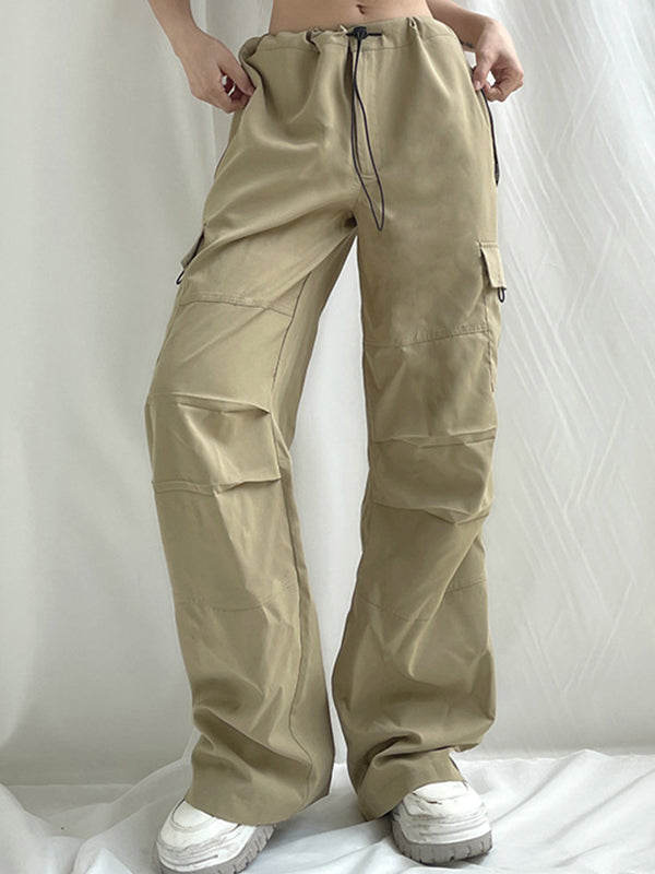 Size Friendly Low Waist Parachute Cargo Pants