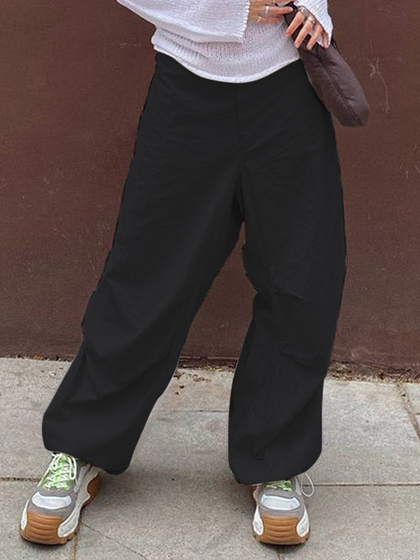 Size Friendly Low Waist Parachute Cargo Pants