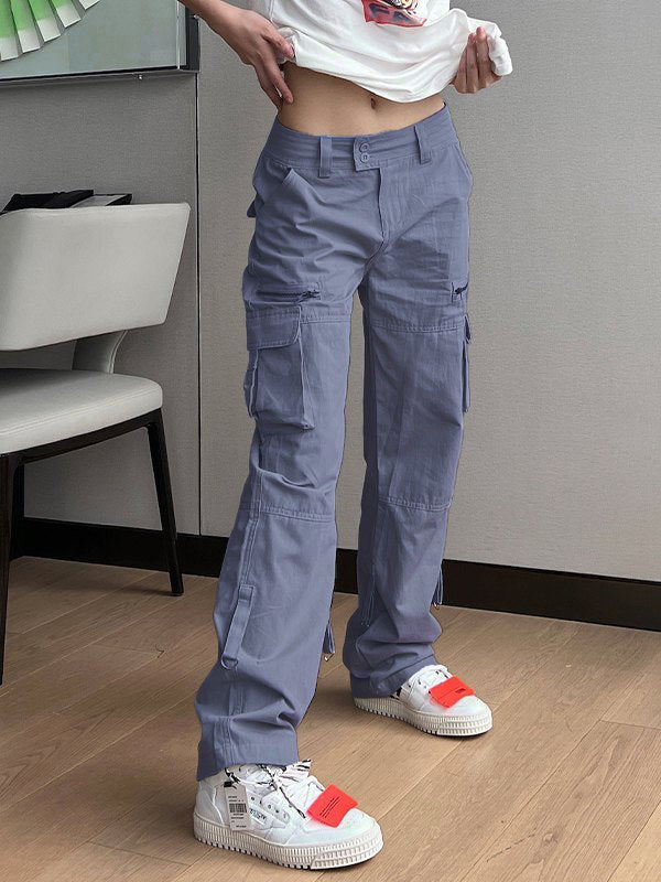 Low Waist Baggy Parachute Cargo Pants