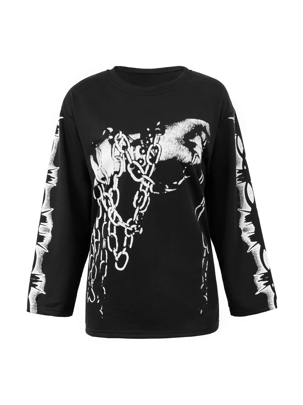 Men's Black Long Sleeve Graphic Tee