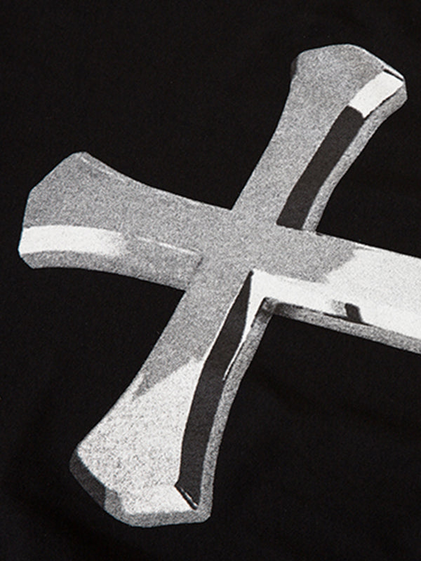 Men's Letter Cross Short Sleeve Graphic Tee