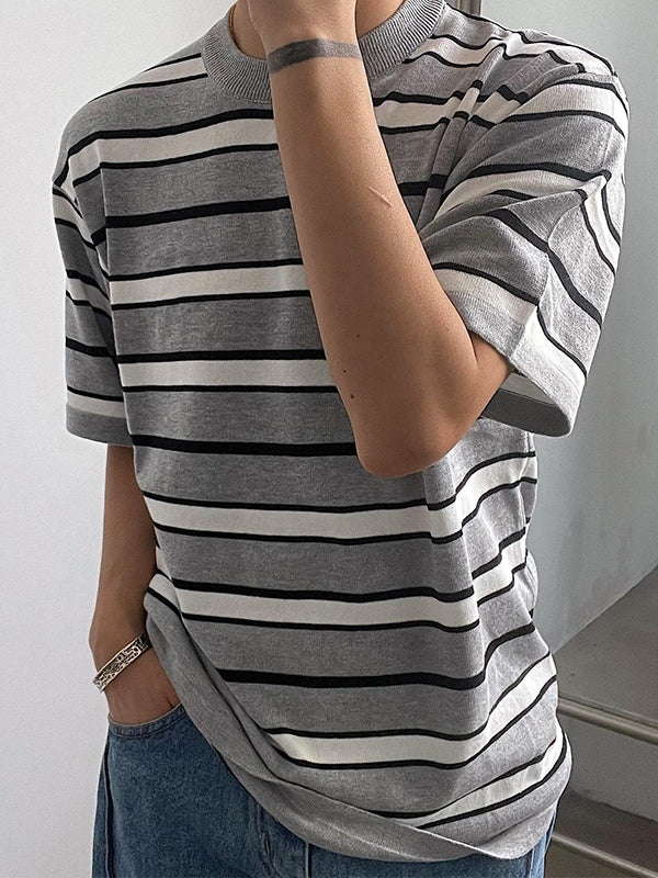 Men's Retro Striped Short Sleeve Tee