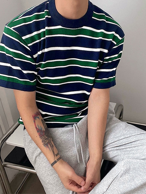 Men's Retro Striped Short Sleeve Tee