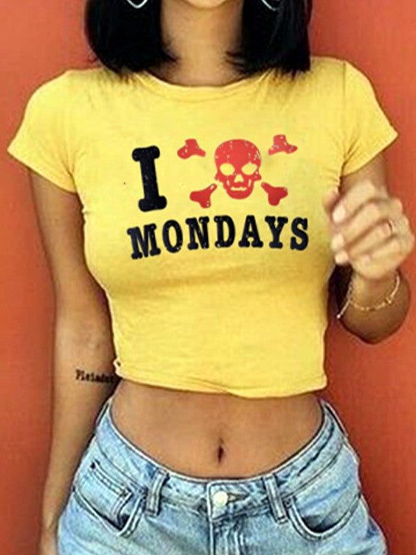 Hate Monday Printed Crop Top