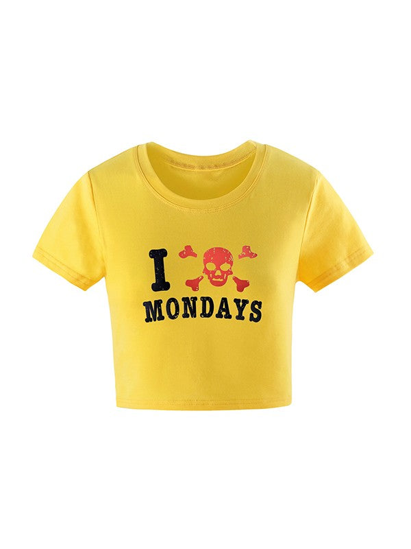 Hate Monday Printed Crop Top