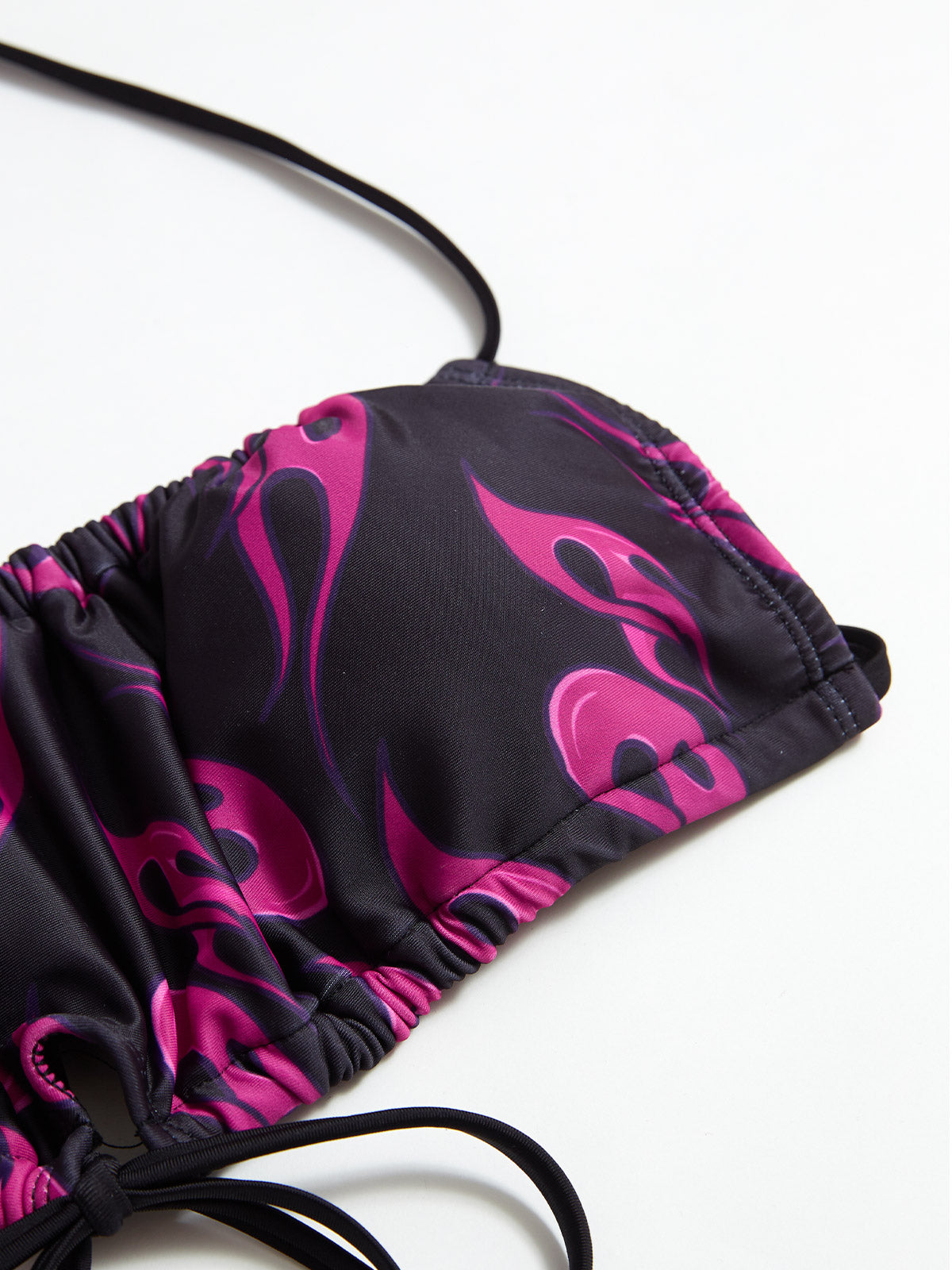 Flame Print Bandeau Bikini