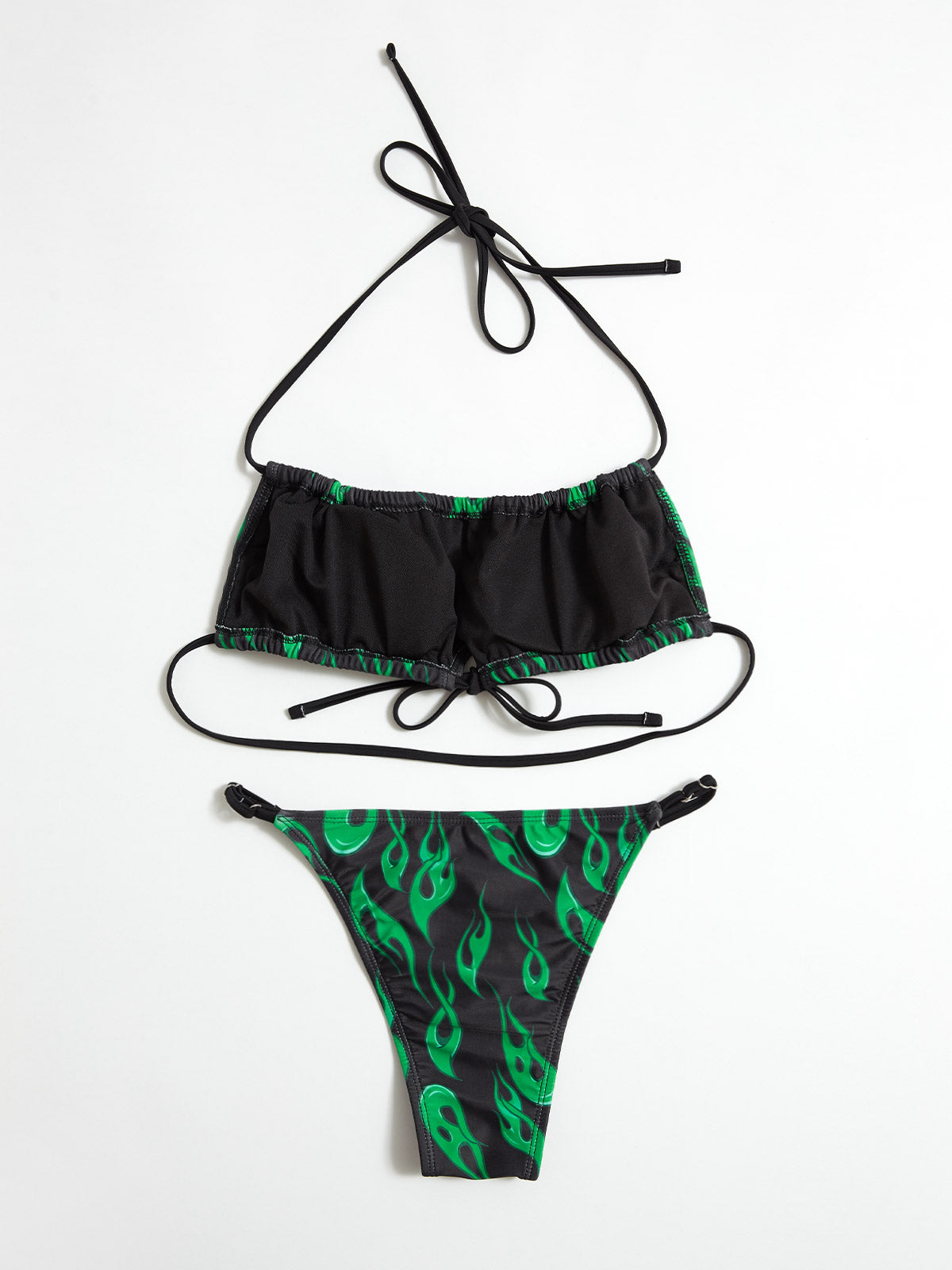 Flame Print Bandeau Bikini