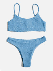 Smocked Low Rise Bikini Set