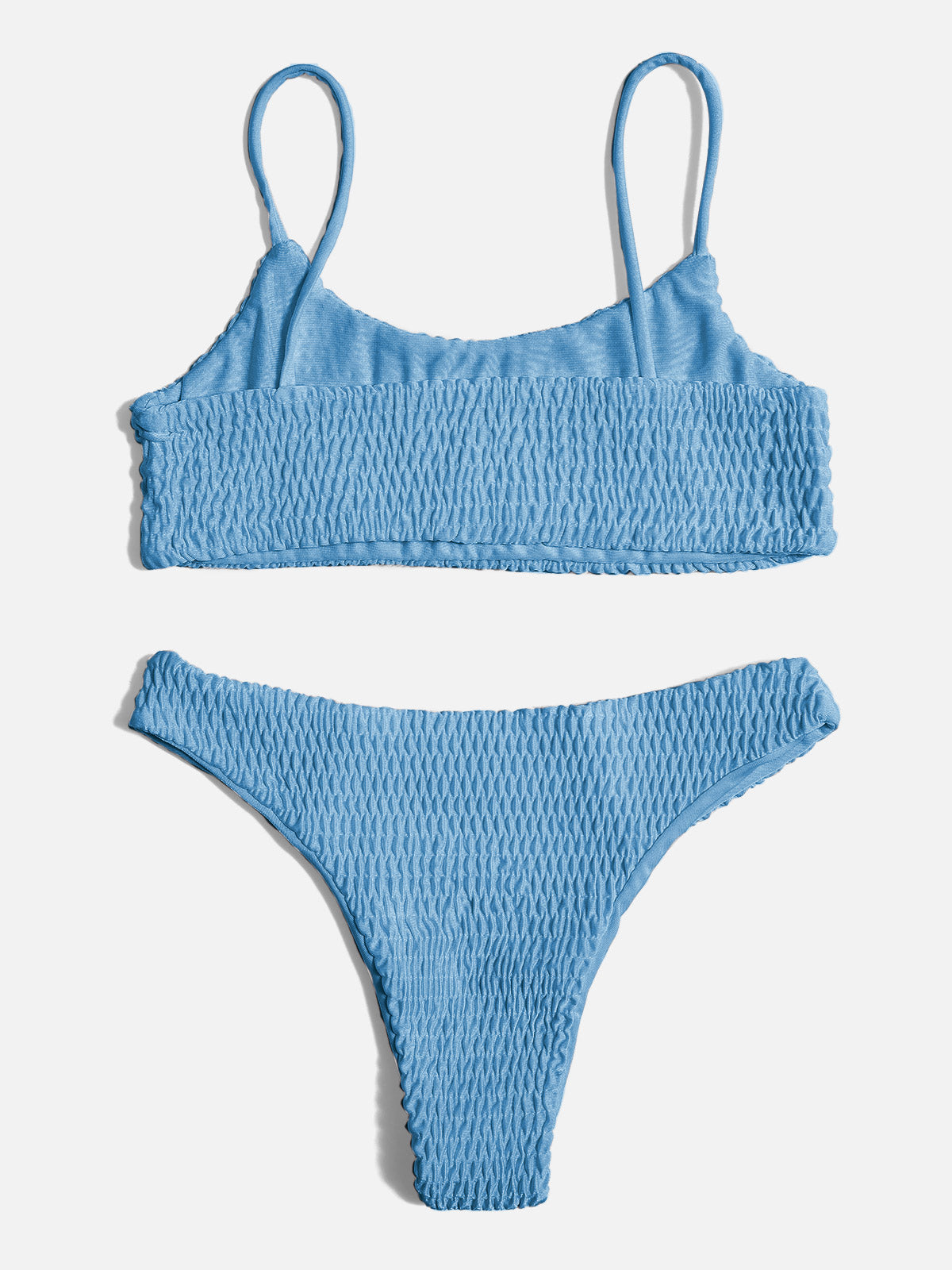 Smocked Low Rise Bikini Set