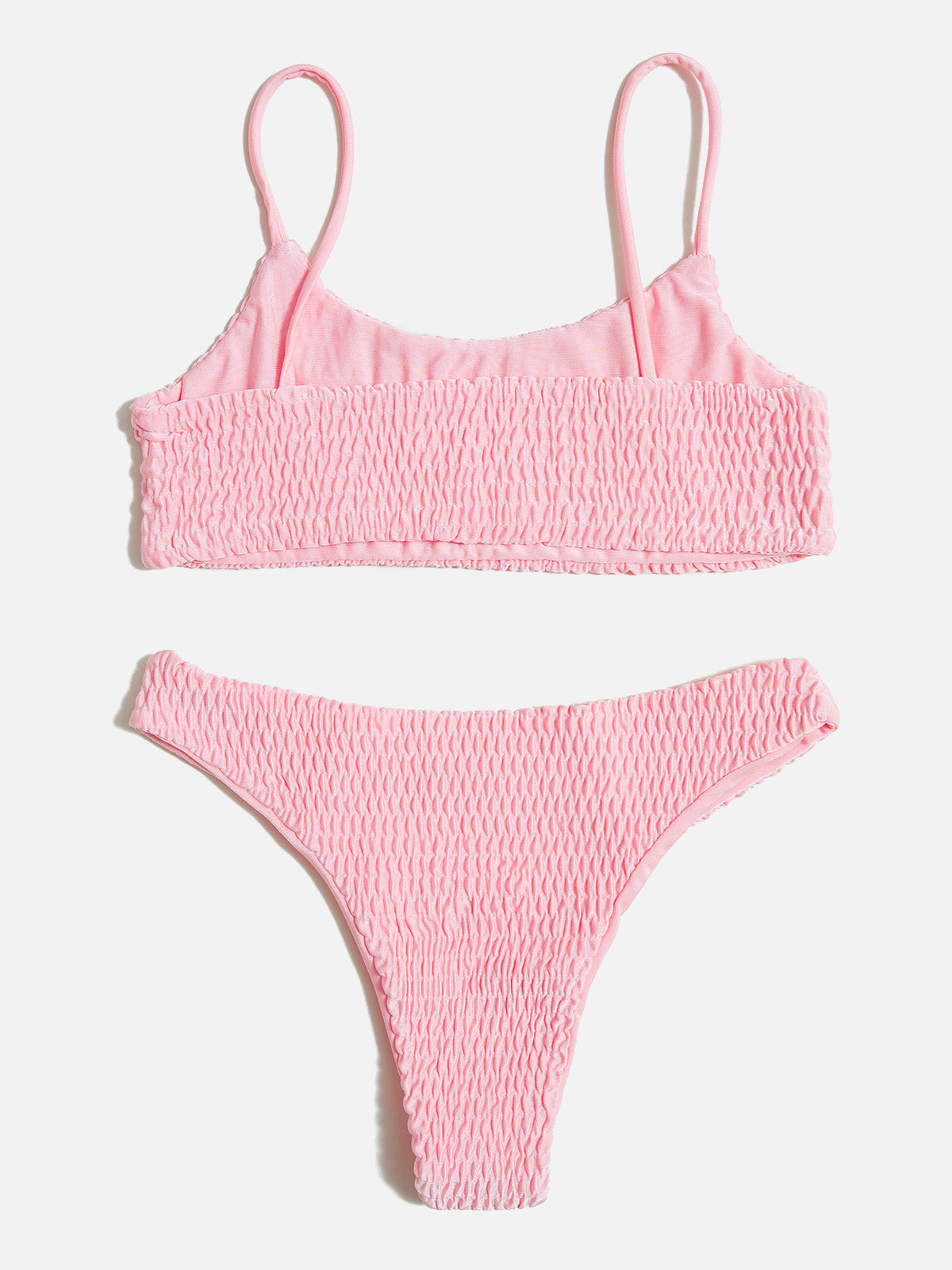 Smocked Low Rise Bikini Set