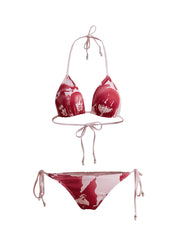 Screen Print Halter Bikini Set