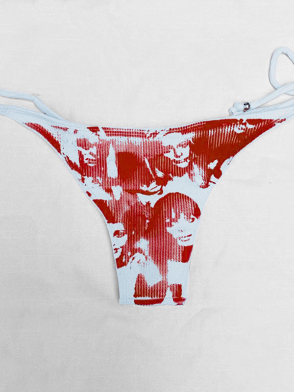 Screen Print Halter Bikini Set