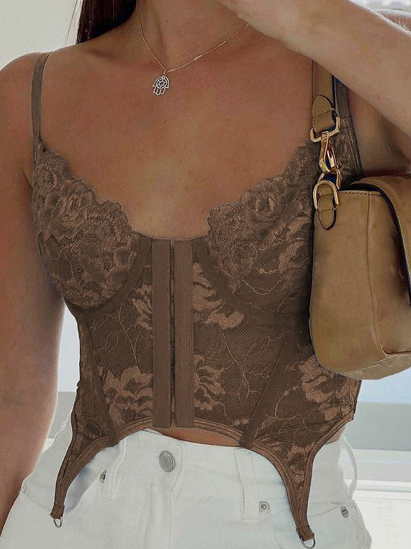 Criss Cross Back Lace Corset Top