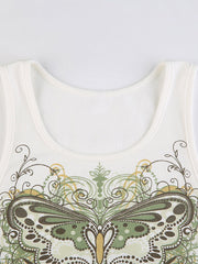 Butterfly Cutout Ribbed Tank Top