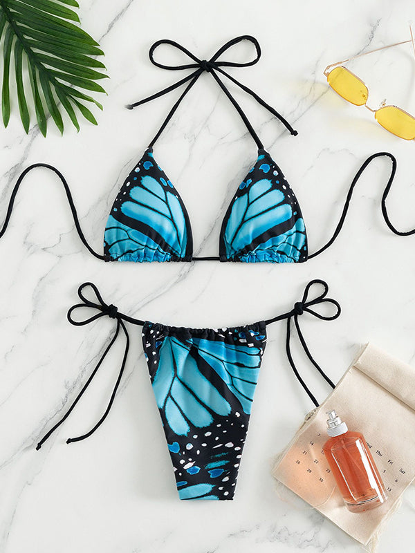 Lace Up Butterfly Bikini Set