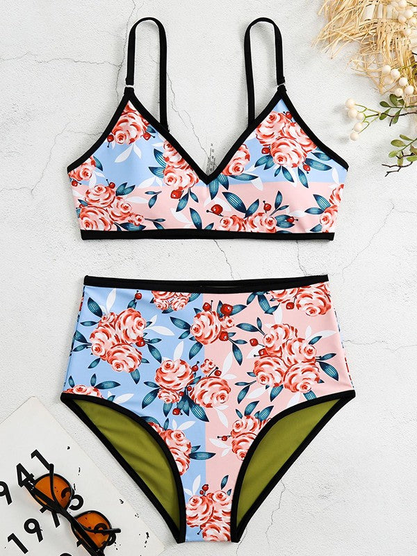 Reversible Floral Print Bikini Set