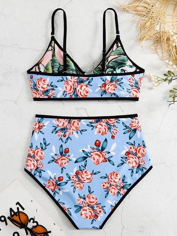 Reversible Floral Print Bikini Set