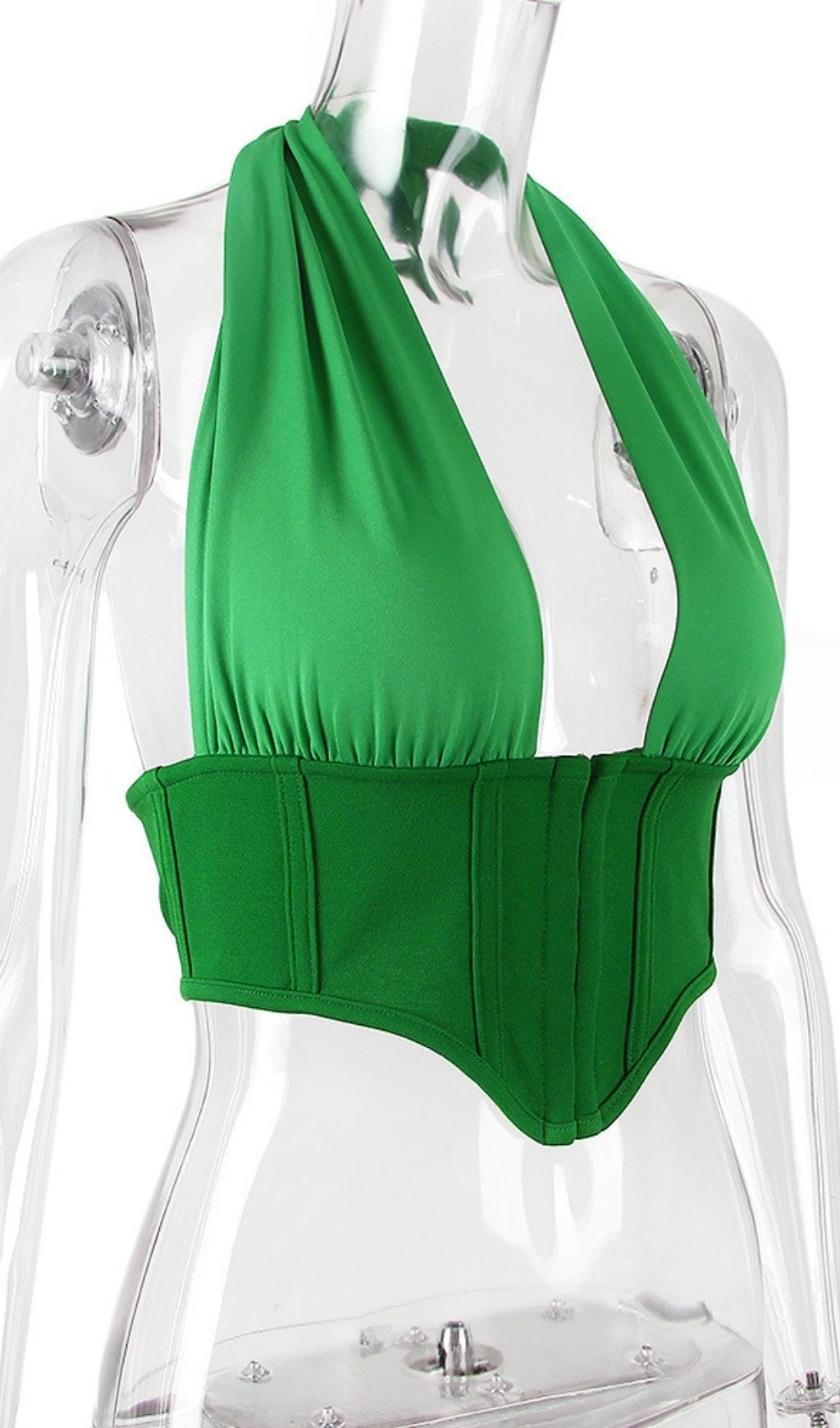 HALTER TOPS IN GREEN