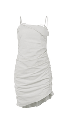 IVORY STRAPPY LAPELS MINI DRESS