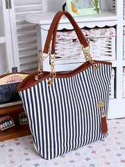 Stripe Fringe Tote Bag