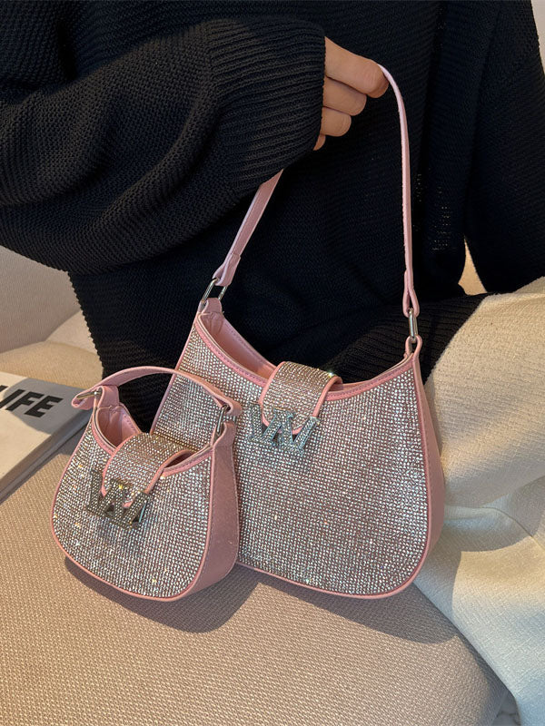 Rhinestone Saddle Shoulder Bag