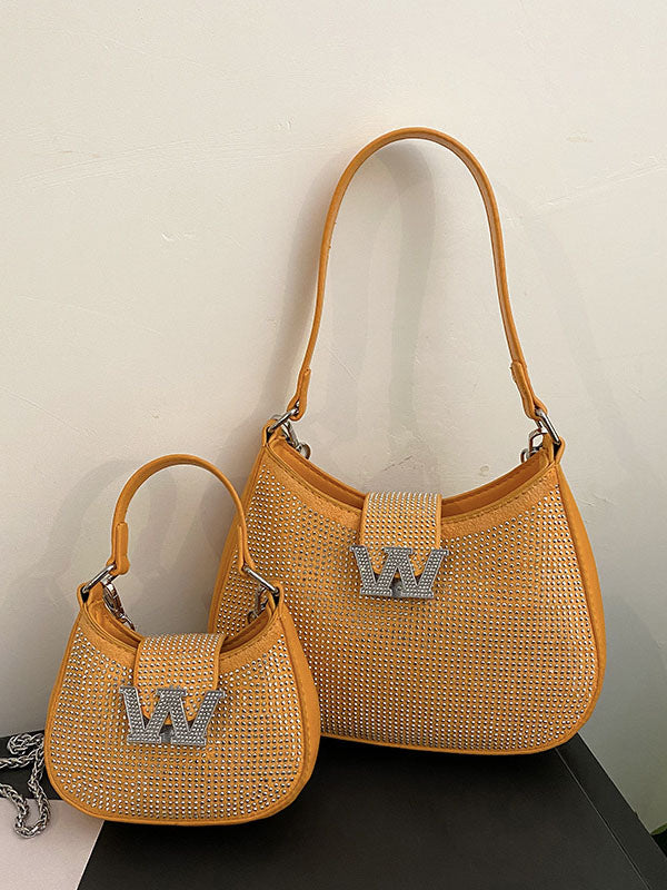 Rhinestone Saddle Shoulder Bag