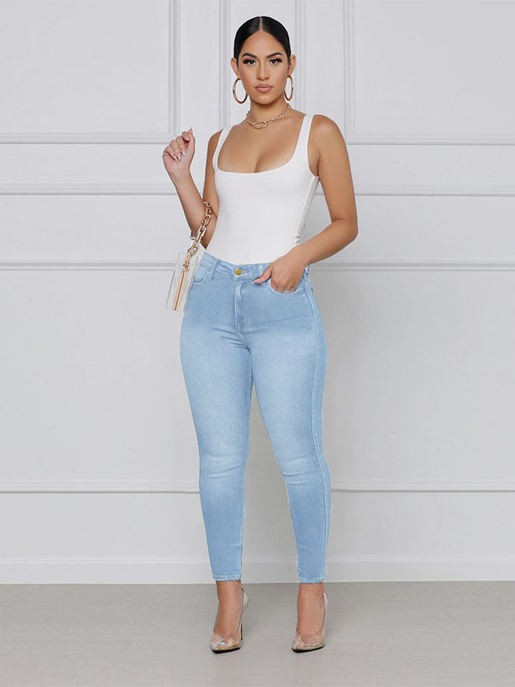 Ripped High Waist Skinny Jeans