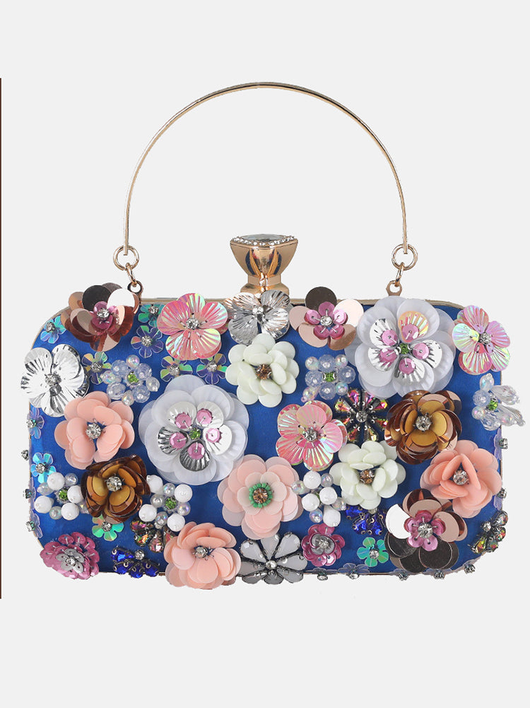 Rhinestones Pearl Floral Bag