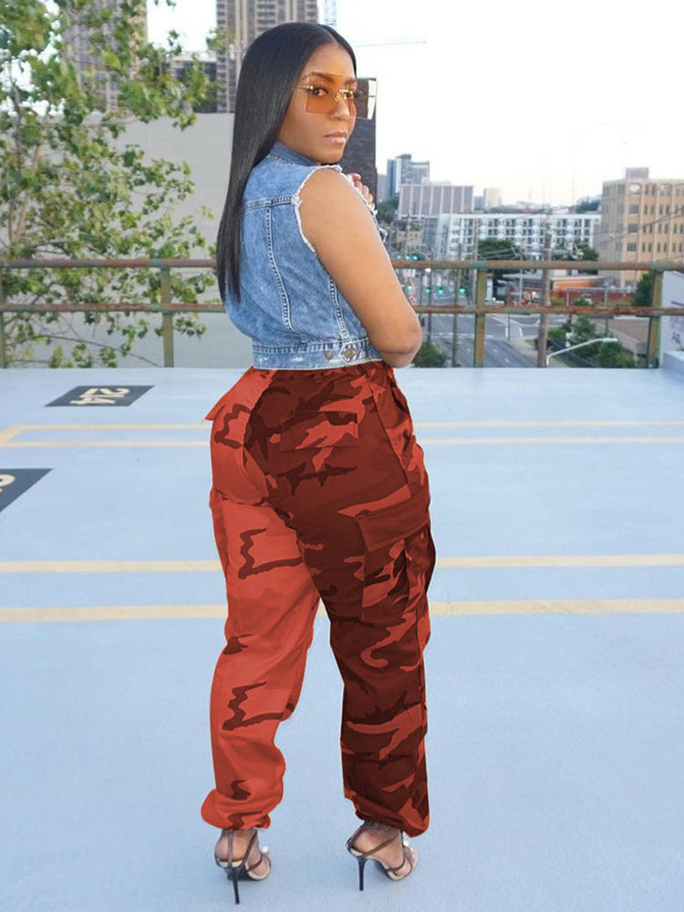 Camouflage Stitching Cargo Pants