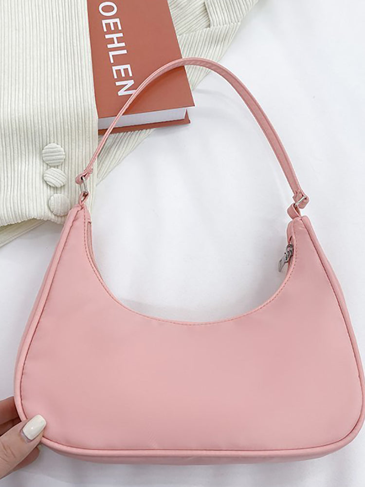 Solid Color Zip Up Bag