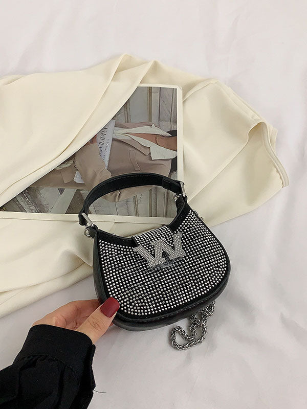 Rhinestone Saddle Shoulder Bag