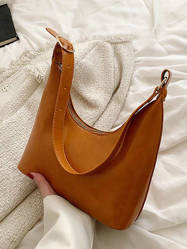 Solid Color Shoulder Bag