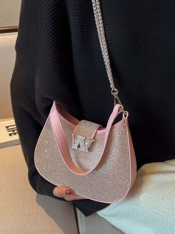 Rhinestone Saddle Shoulder Bag