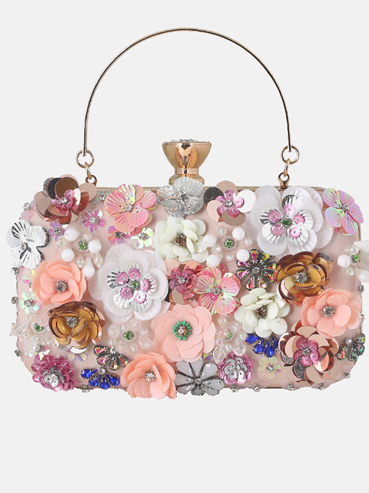 Rhinestones Pearl Floral Bag