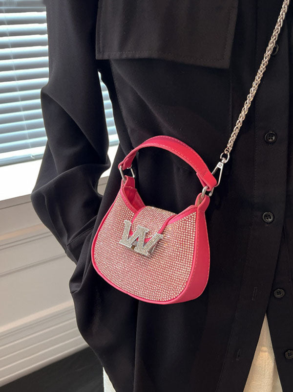 Rhinestone Saddle Shoulder Bag